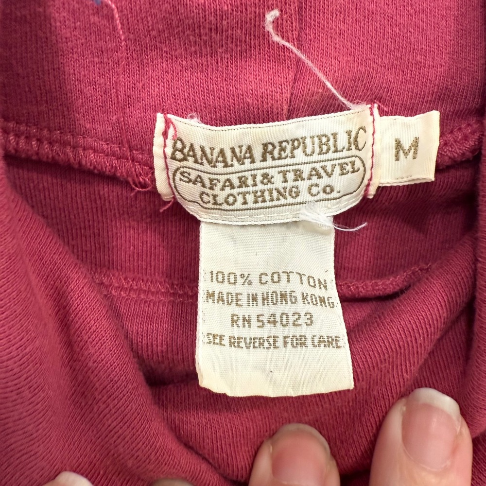 Banana Republic Safari Travel Burgundy Cotton Turtleneck‎ Long Sleeve Top M - Picture 4 of 7